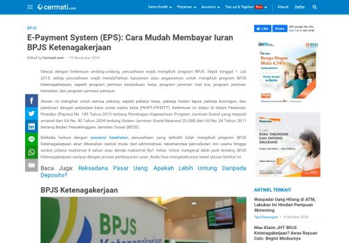 
                            8. E-Payment System (EPS): Cara Mudah Membayar Iuran BPJS ...