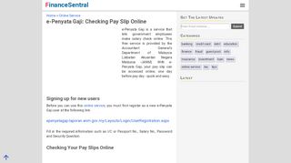 
                            9. e-Penyata Gaji: Checking Pay Slip Online - FinanceSentral.com