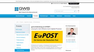 
                            9. E-Post-Anbindung - GWS mbH - Warenwirtschaft mit System