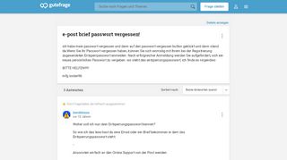 
                            3. e-post brief passwort vergessen! - Gutefrage