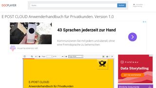 
                            13. E POST CLOUD Anwenderhandbuch für Privatkunden. Version PDF