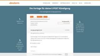 
                            8. E-POST kündigen: Geprüfte Vorlage | direkter Versand - Aboalarm