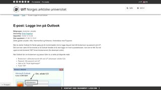 
                            8. E-post: Logge inn på Outlook | UiT