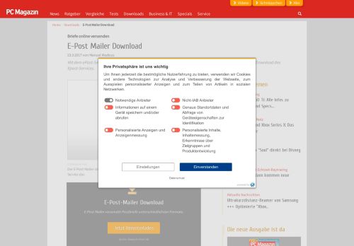
                            12. E-Post Mailer (Deutsche Post) Download - PC Magazin