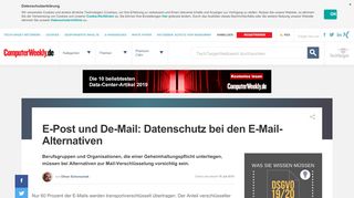 
                            10. E-Post und De-Mail: Datenschutz bei den E-Mail-Alternativen