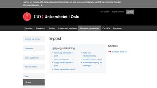 
                            6. E-post - Universitetet i Oslo - UiO