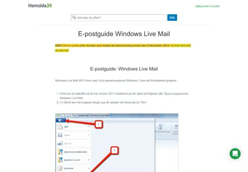 
                            9. E-postguide Windows Live Mail - Hemsida24
