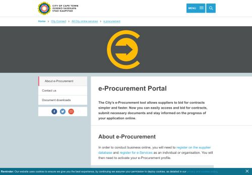 
                            1. e-Procurement Portal - City of Cape Town