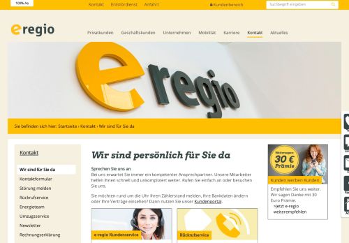 
                            3. e-regio.de: Wir sind für Sie da