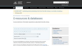 
                            6. E-resources & databases - ANU Library - ANU