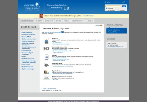 
                            9. E-Resources: databases, e-journals, e-books - UB Frankfurt