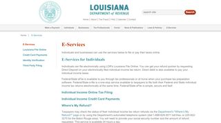 
                            3. E-Services for Individuals - Louisiana Department of Revenue