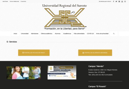 
                            6. E-servicios – Universidad Regional de Sureste