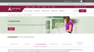 
                            11. E-Statement for Personal Banking - Axis Bank