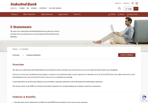 
                            3. E statement | Register For Email statement – IndusInd Banking