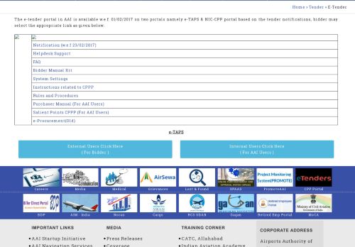 
                            3. E-Tender - | AIRPORTS AUTHORITY OF INDIA