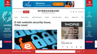 
                            5. E-toll website security issue, PINs reset - MyBroadband