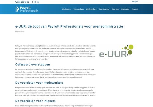 
                            3. e-UUR - dé tool van Payroll Professionals voor urenadministratie