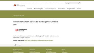 
                            11. e-Vergabe - Unterlagenseite der Bundesagentur für Arbeit (BA)