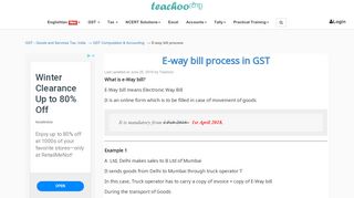 
                            8. E-way bill process in GST - Starting from 1 Feb - How to generate