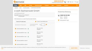 
                            2. e-werk Sachsenwald: Strompreise im Überblick - Verivox