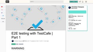 
                            8. E2E testing with TestCafe | Part 1 - DEV Community            - Dev.to