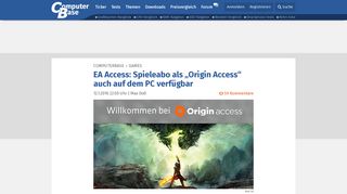 
                            10. EA Access: Spieleabo als „Origin Access“ auch auf dem PC verfügbar ...