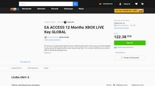 
                            13. EA ACCESS XBOX LIVE Key GLOBAL 12 Months - G2A.COM