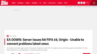 
                            13. EA DOWN: Server Issues hit FIFA 19, Origin - Unable to connect ...
