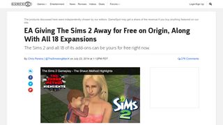 
                            9. EA Giving The Sims 2 Away for Free on Origin, Along With All 18 ...