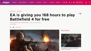 
                            10. EA is giving you 168 hours to play Battlefield 4 for free - Polygon