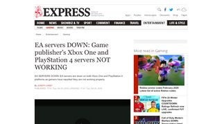 
                            7. EA servers down: Game publisher's Xbox One and PlayStation 4 ...