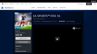 
                            5. EA SPORTS™ FIFA 16 on PS4 | Official PlayStation™Store US