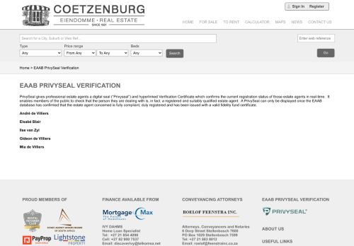 
                            8. EAAB PrivySeal Verification - Coetzenburg Real Estate