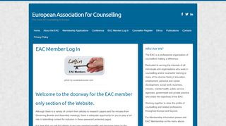 
                            9. EAC Member Log In - European Association for Counselling