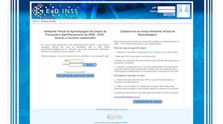 
                            7. EaD-INSS - Ambiente Virtual de Aprendizagem: Acesso ao site