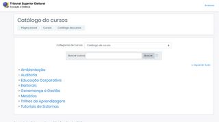 
                            5. EAD-TSE: Catálogo de cursos - Portal de Educação a Distância do TSE