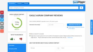 
                            13. EAGLE AURUM COMPANY - 1 Review, 73% Reputation Score