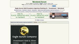 
                            8. Eagle Aurum Gold Investors-nigerians Rushing In - Investment ...