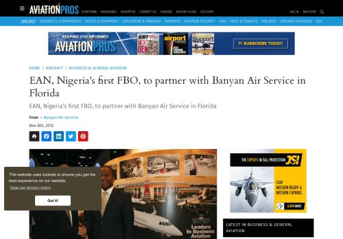 
                            11. EAN, Nigeria's first FBO, to partner with Banyan Air Service in Florida
