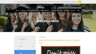 
                            12. Early Application Deadline - Friday 17th June 2016 - Hibernia College