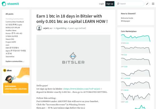 
                            13. Earn 1 btc in 18 days in Bitsler with only 0.001 btc as capital ...