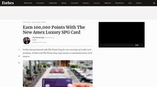 
                            12. Earn 100,000 Points With The New Amex Luxury SPG Card - Forbes