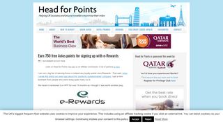 
                            8. Earn 750 free Avios for signing up with e-Rewards - Head for Points