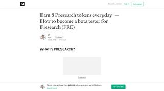 
                            7. Earn 8 Presearch tokens everyday — How to become a beta tester ...