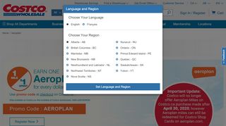 
                            13. Earn Aeroplan Miles Learn More - Aeroplan | Costco