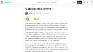 
                            2. EARN BITCOIN FOREVER — Steemit