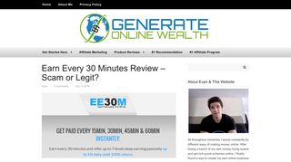 
                            9. Earn Every 30 Minutes Review – Scam or Legit? - Generate Online ...