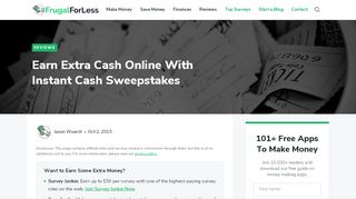 
                            7. Earn Extra Cash Online With Instant Cash Sweepstakes