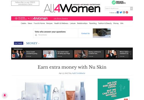 
                            10. Earn extra money with Nu Skin – All 4 Women